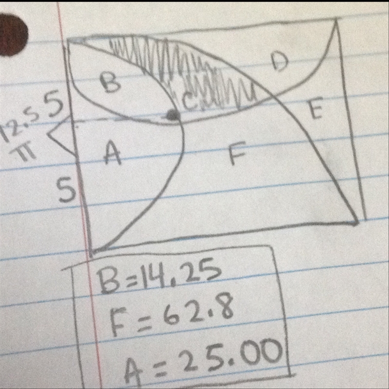 Find the area of the shaded region-example-1