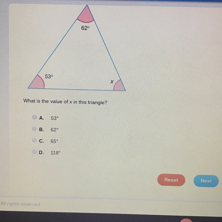 What is the value of x in this triangle-example-1