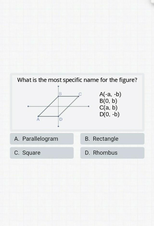 Would this be a rectangle or a parallelogram??? please help me.​-example-1