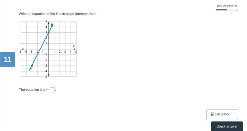 11. Write an equation of the line in slope-intercept form. 12. Write in point-slope-example-1