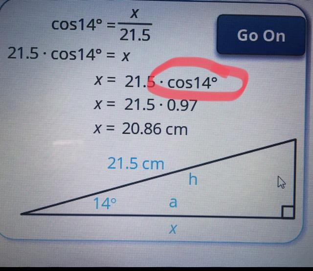 Convert 14° into radians manually (no calculator) please show work. Thank you in advance-example-1