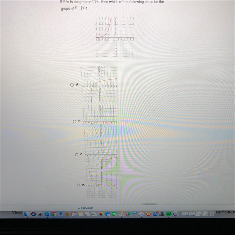 Which of the following could be the graph of this equation?-example-1