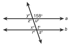 Lines a and b are parallel. What is the measure of angle s? Enter your answer in the-example-1