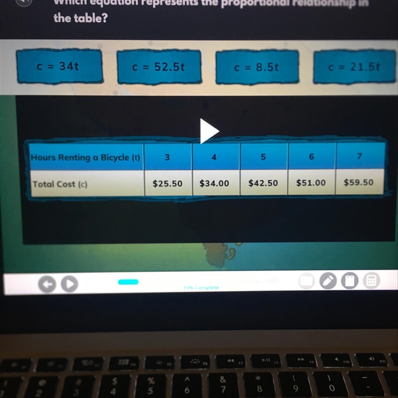 Which equation represents the proportional relationship in the tabel.-example-1