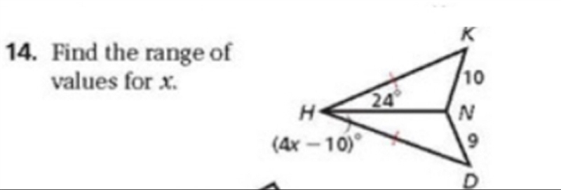 Find the range of values for x-example-1