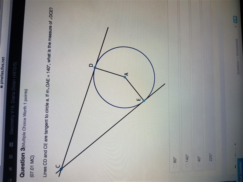 Please help me asap! Thank you! Lines CD and CE are tangent to circle a. If m angle-example-1