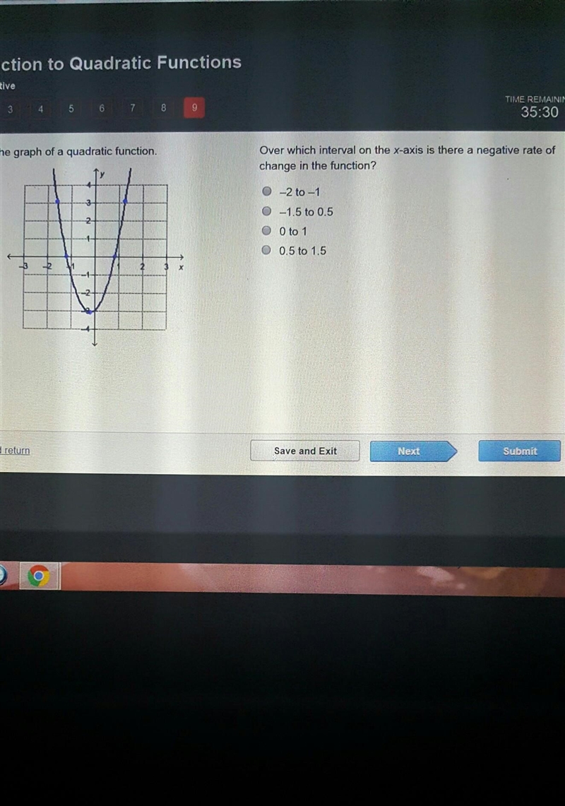 Help me please I'm timed ! A. -2 to 1 B. -1.5 to 0.5 C. 0 to 1 D. 0.5 to 1.5​-example-1