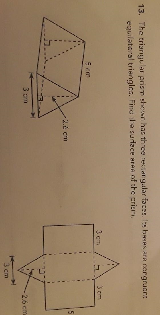 Area of 2 triangles area of 3 rectangles surface area= total area of triangles and-example-1