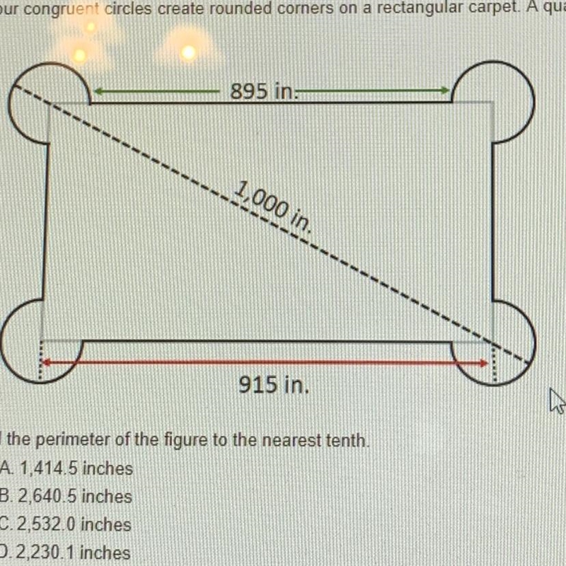 Use the composite figure below to answer questions 4 and 5. Four congruent circles-example-1