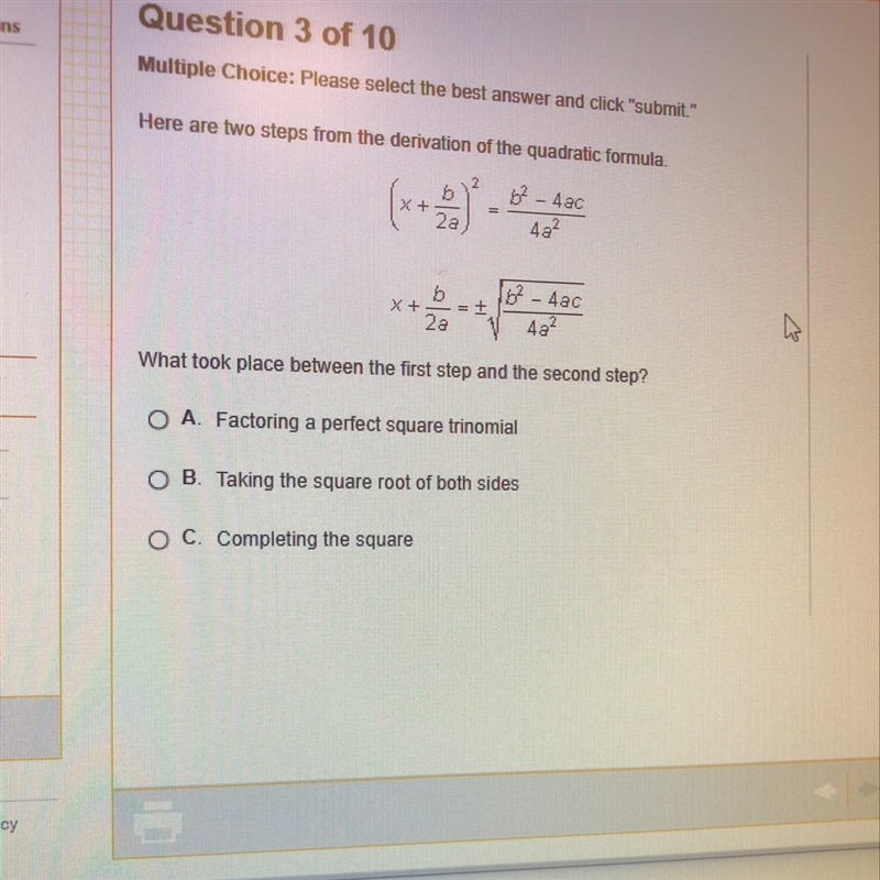 Here are two steps from the derivation formula who took place between the first step-example-1