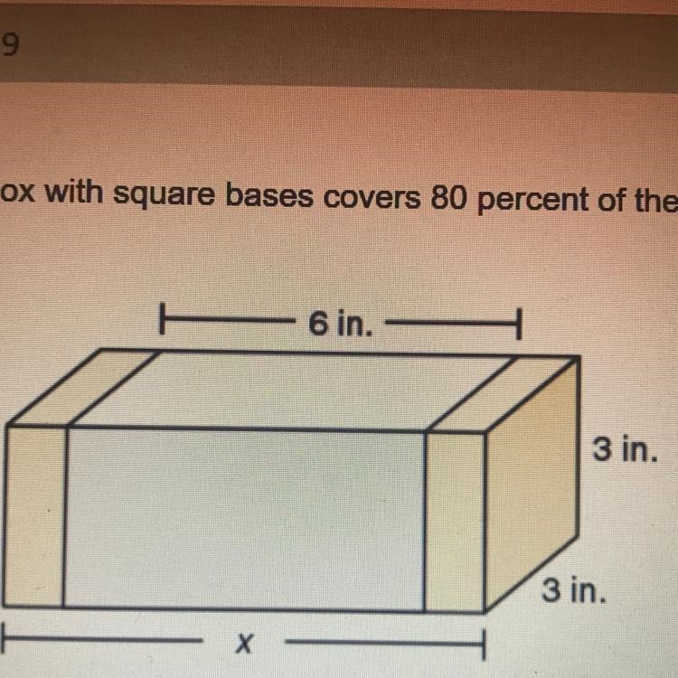 A white label is wrapped around a rectangular box with square bases covers 80 percent-example-1