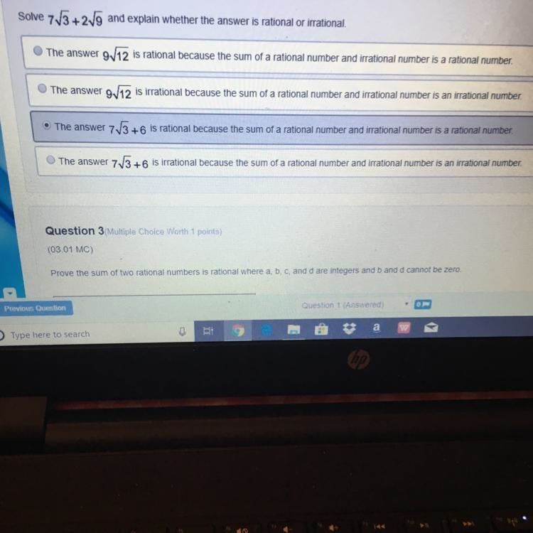 I accidentally click an answer but what would the answer be? I’m on a time limit!! Need-example-1