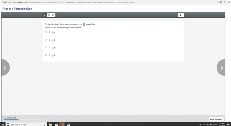 Brody calculated the area of a square to be 1636 square foot. Which shows the side-example-1