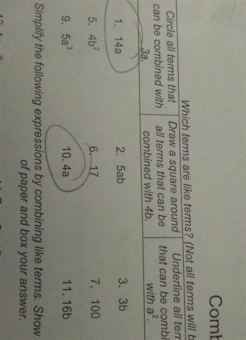 Im confused is 3a the same as 5a squared or 4b to 4b squared​-example-1