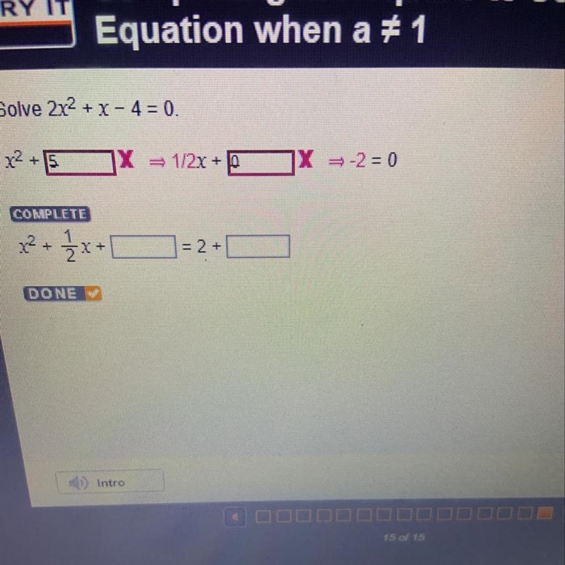 X^2 + 1/2x + = 2 + Help please-example-1