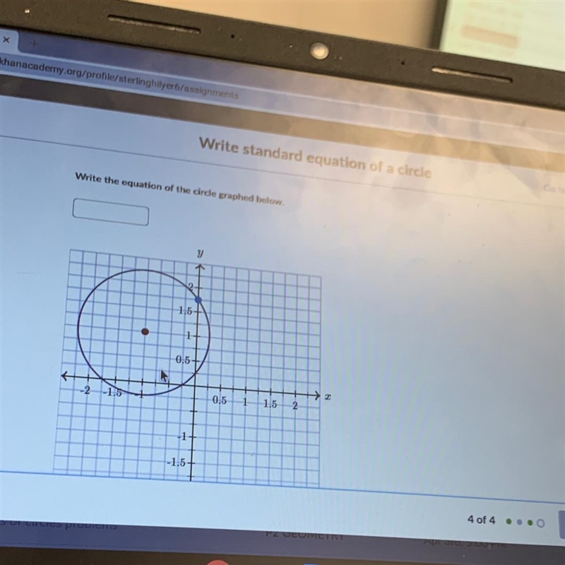 What are the coordinates of this and radius!-example-1