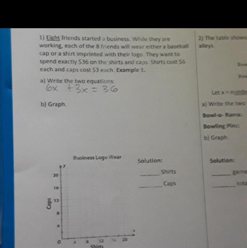 35 points I know that the equation is 6x+3y=36 idk why I put 6x+3x I need help to-example-1