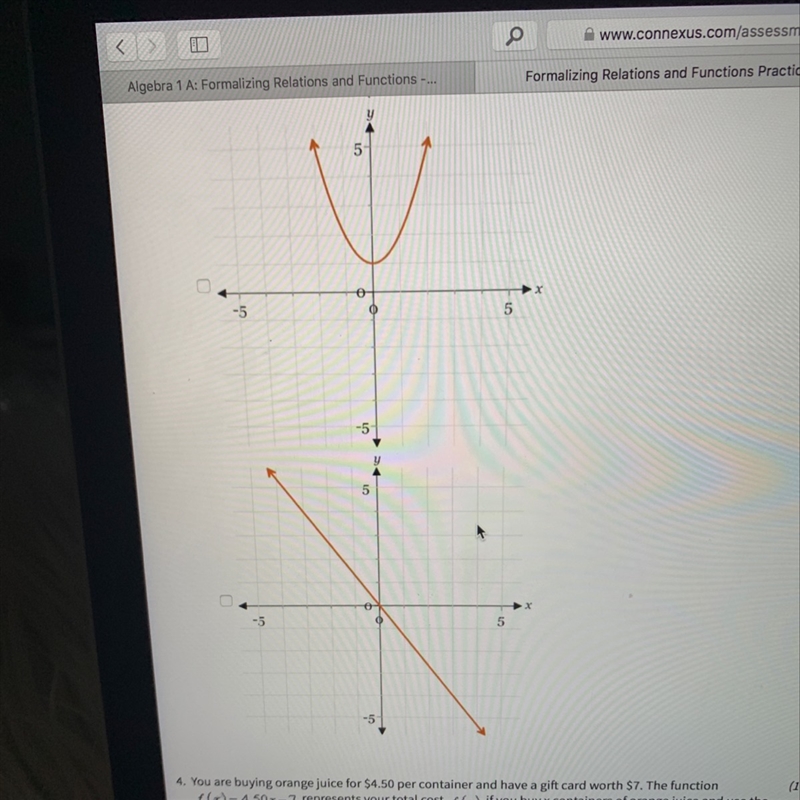 Which of the following graphs represents a function? choose all that apply.-example-1