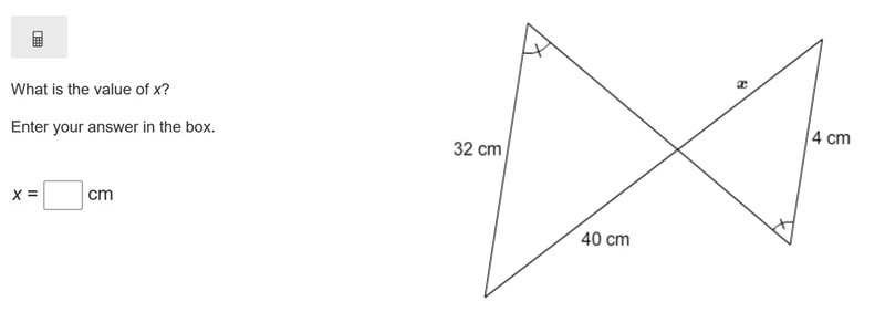 (40 points to best answer) (answer ASAP) What is the value of x? Enter your answer-example-1