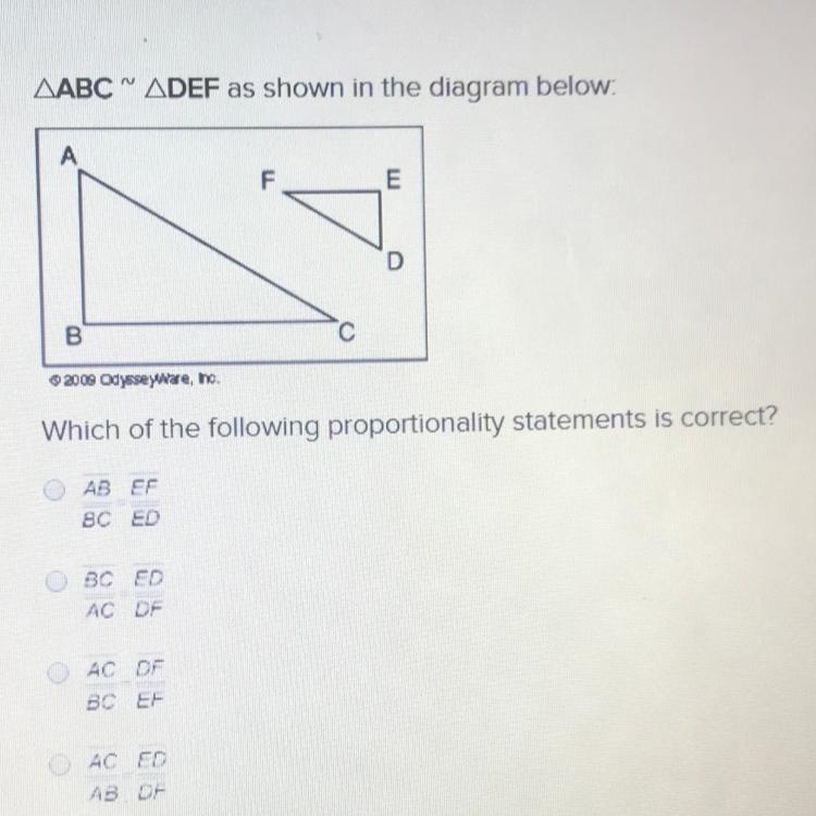 Which of the following proportionally statements is correct?-example-1