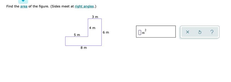 Find the area of the figure. (Sides meet at right angles.)-example-1