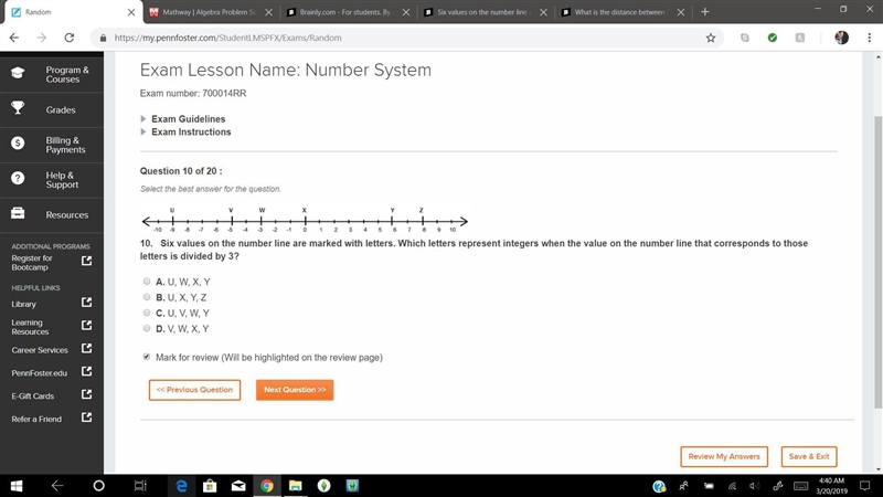 Six values on the number line are marked with letters. Which letters represent integers-example-1