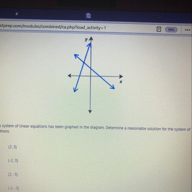 A system of linear equations has been graphed in the diagram. Determine a reasonable-example-1