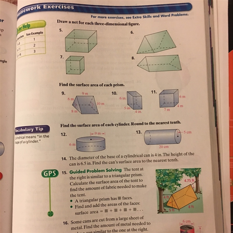 The diameter of the base of a cylinder can is 4. The height of the can is 6.5 . Find-example-1