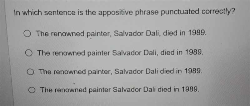 In wich sentence is the appositive phrase punctuated correctly?-example-1