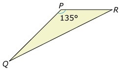 David drew triangle PQR as shown. If QPR measures 135, which statement is true for-example-1