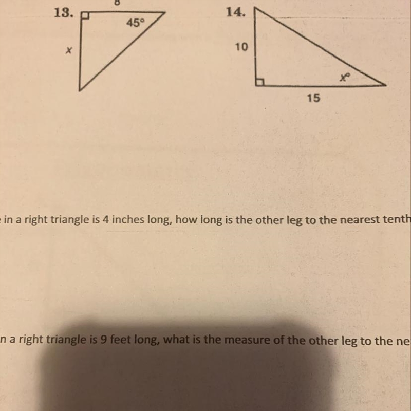 I need help in finding the the value of x to the nearest tenth?-example-1