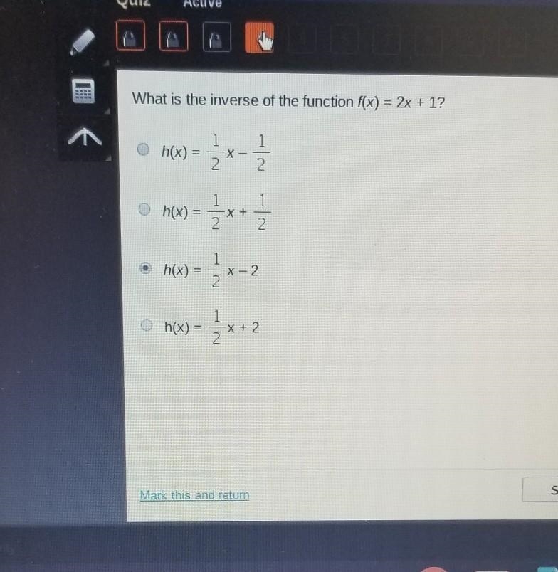 What is the inverse of the function f(x)= 2x+1​-example-1