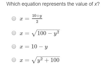 Which equation represents the value of x?-example-2