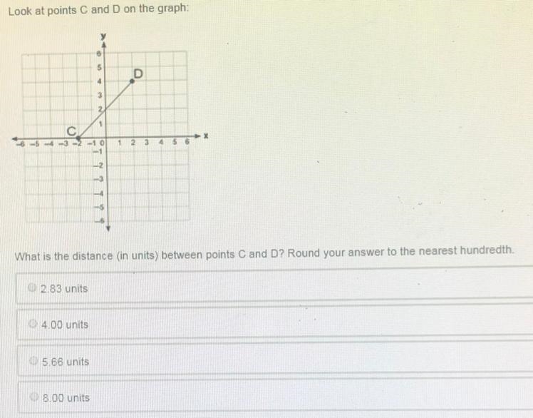 What is the distance (in units) between points C and D? Round your answer to the nearest-example-1