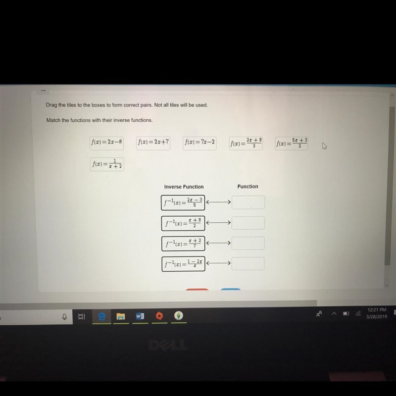 Match the functions with their inverse functions.-example-1