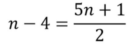 Solve for n. Show your work.-example-1