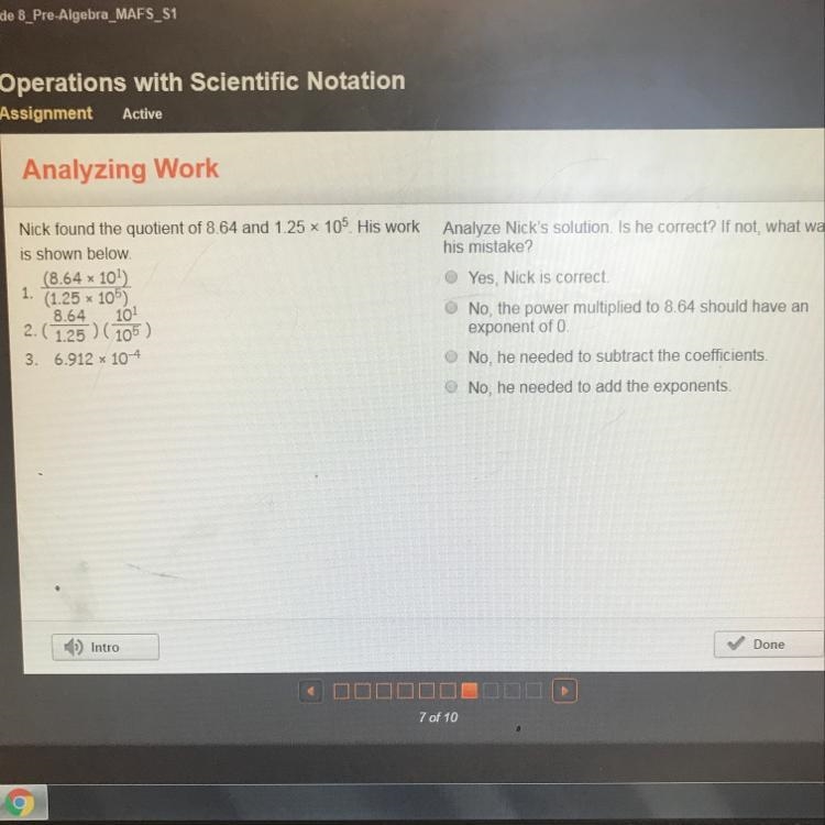 Nick found the quotient of 8.64 and 1.25....-example-1