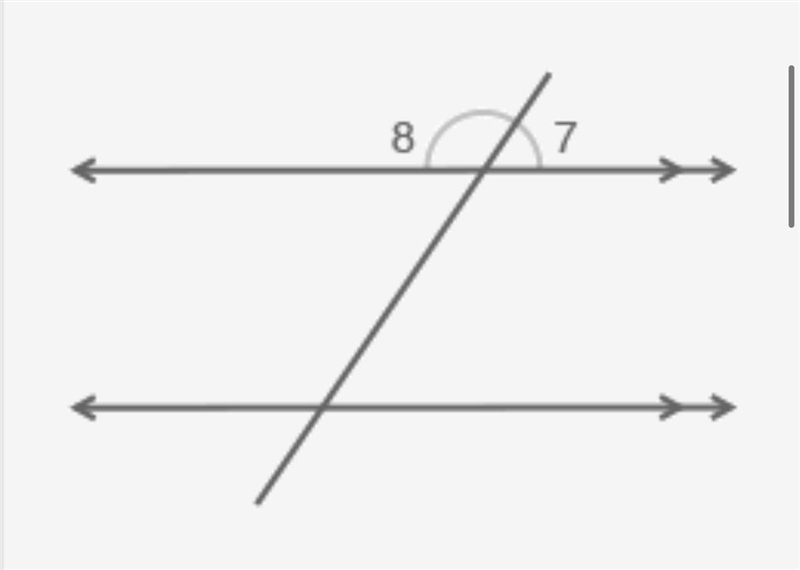 (02.06)The figure below shows parallel lines cut by a transversal: Which statement-example-1