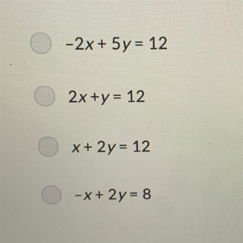 Which is an equation of the line containing the points (2,5) and (4,4) in standard-example-1