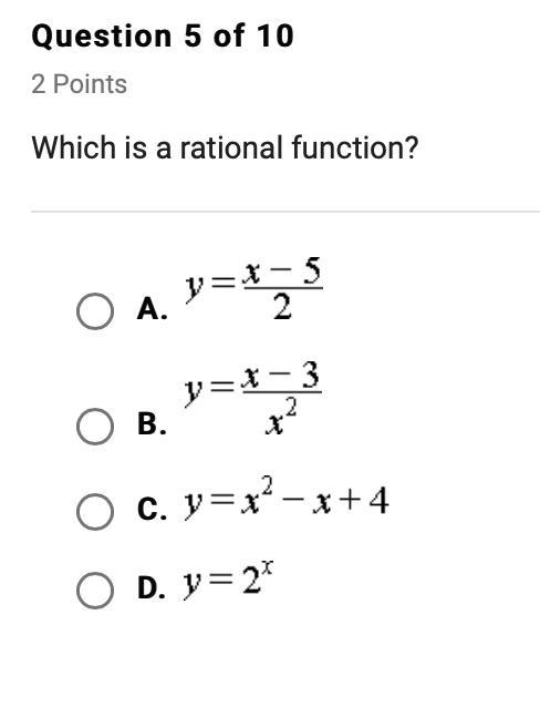 Which is a rational function?-example-1