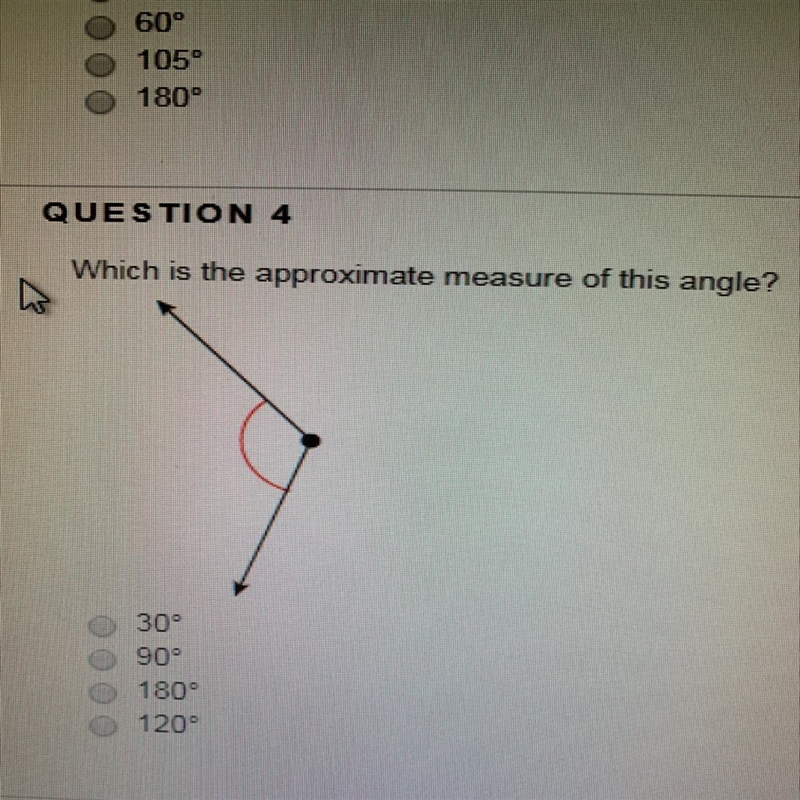 Which is the approximate measure of this angle?-example-1