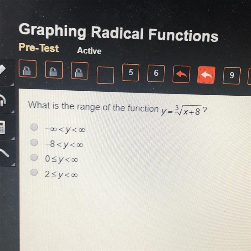 What is the range of the function y=3 Sqrt x+8-example-1