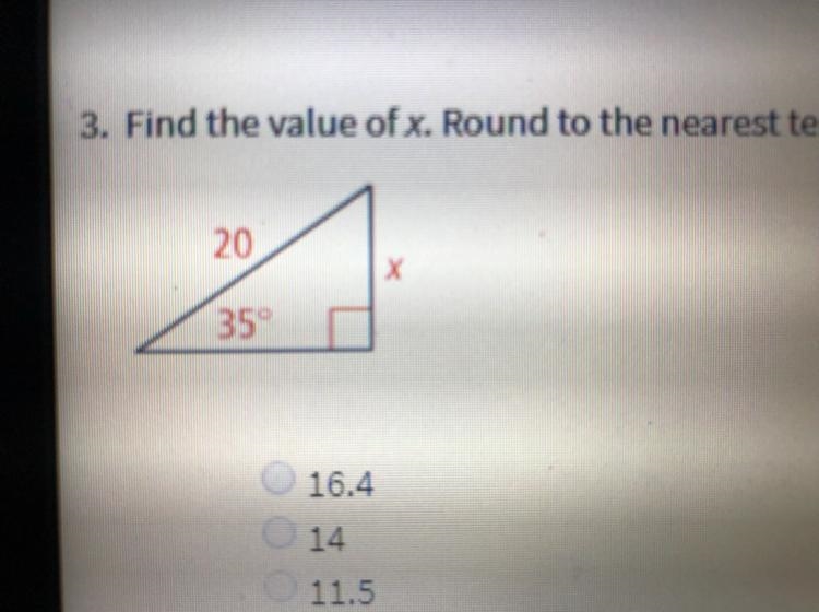 Find the value of x. Round to the nearest tenth.-example-1