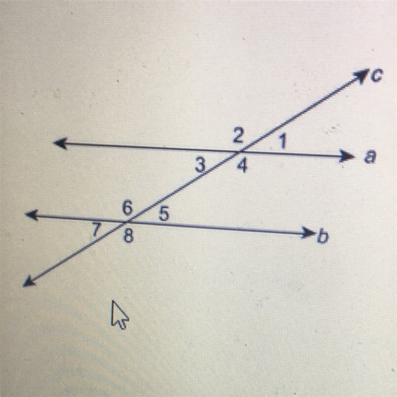 In the figure, a || b and m<1=34 degrees What is the m<5-example-1