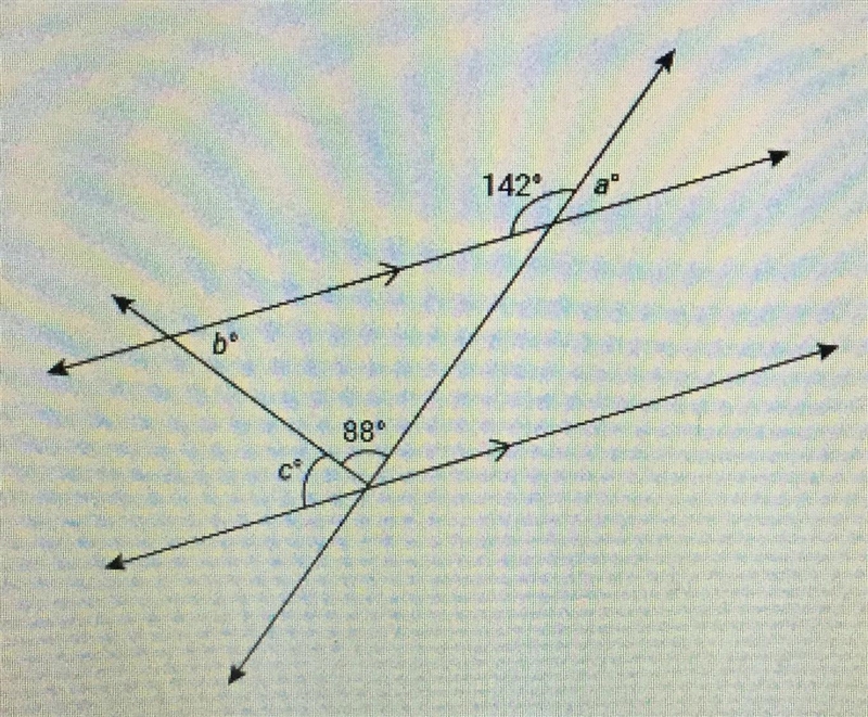 Solve for each variable. a= b= c= d. Tell how you found the value of each variable-example-1