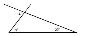 What is the degree measure of z?. A) 29° B) 39° C) 41° D) 68°-example-1