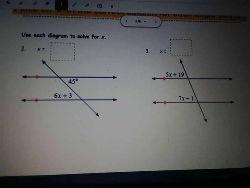 Use each diagram to solve for x​-example-1