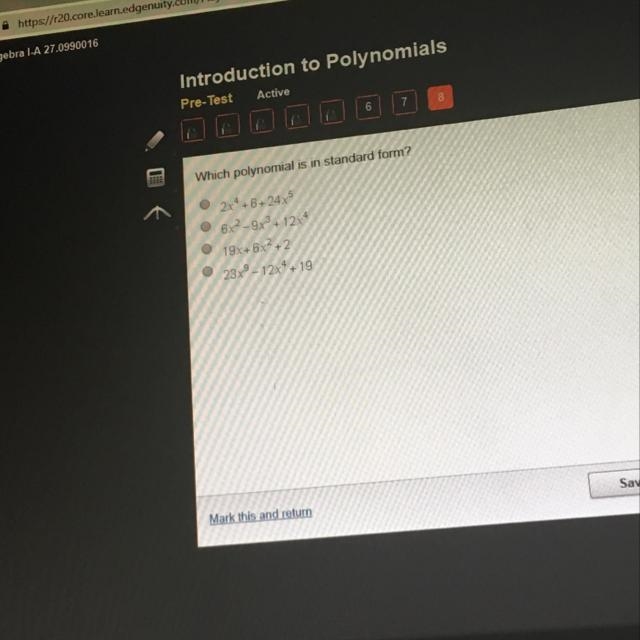 Which polynomial is in standard form?-example-1