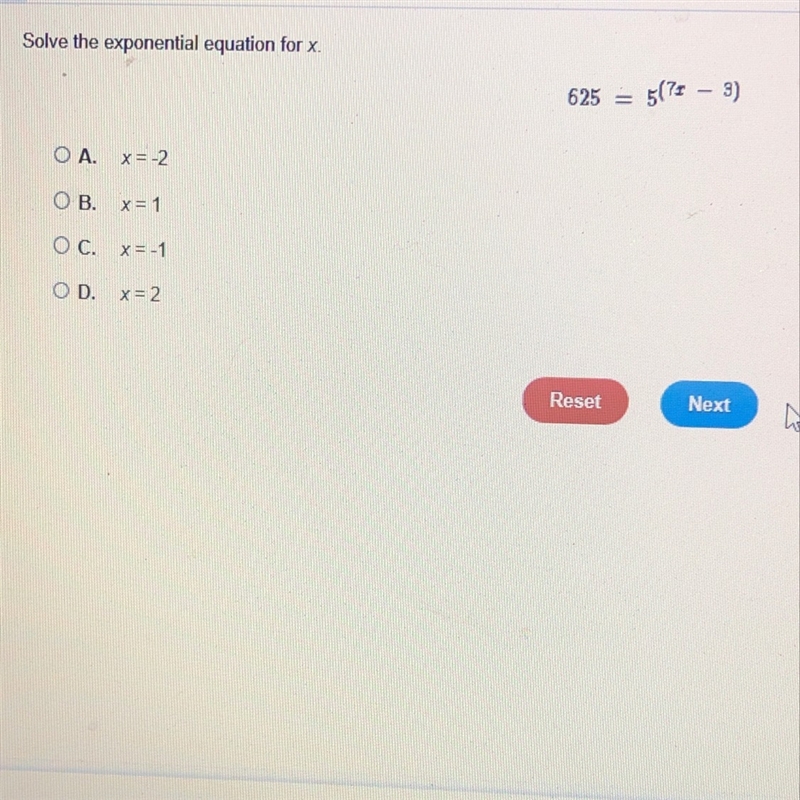 PLEASE HELP!! Solve the exponential equation for x.-example-1