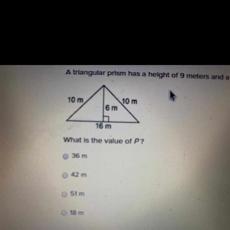 A triangle prism has a height of 9 m in triangle base with the following dimensions-example-1